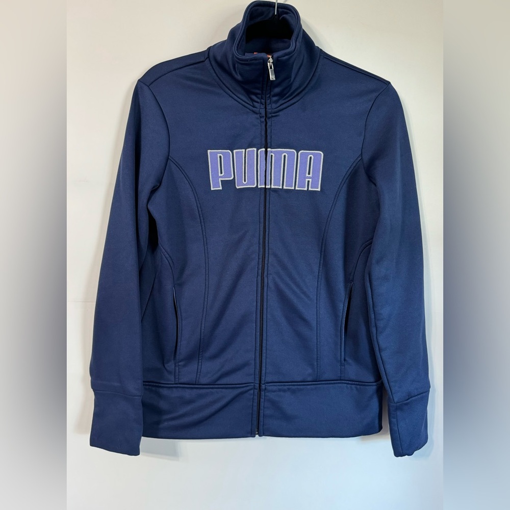Puma Y2K Fleece Lined Full Zip Warm Cell Jacket Navy M